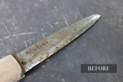 刃物1の研磨前(before)