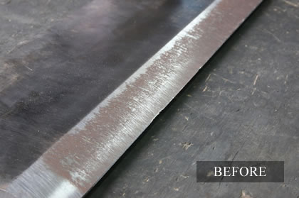 刃物2の研磨前(before)